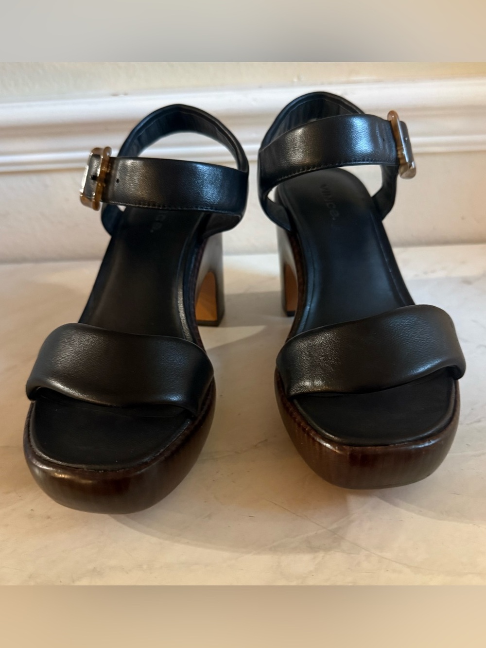 Vince Noelle Leather Platform Block Heel Sandals - Picture 6 of 8